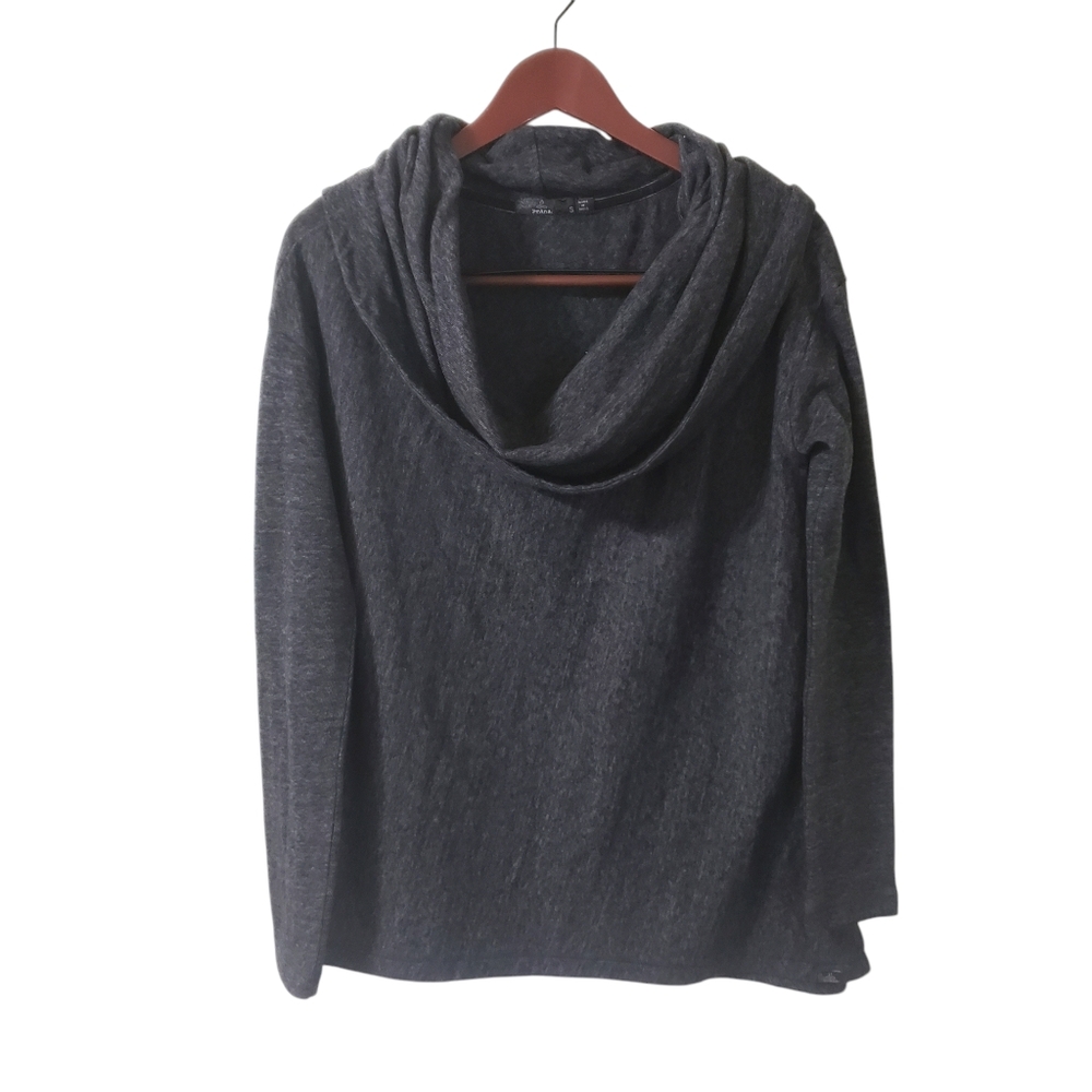 Prana The Ginger Cowlneck Top Sz Small Grey Sustainable Casual Minimalist